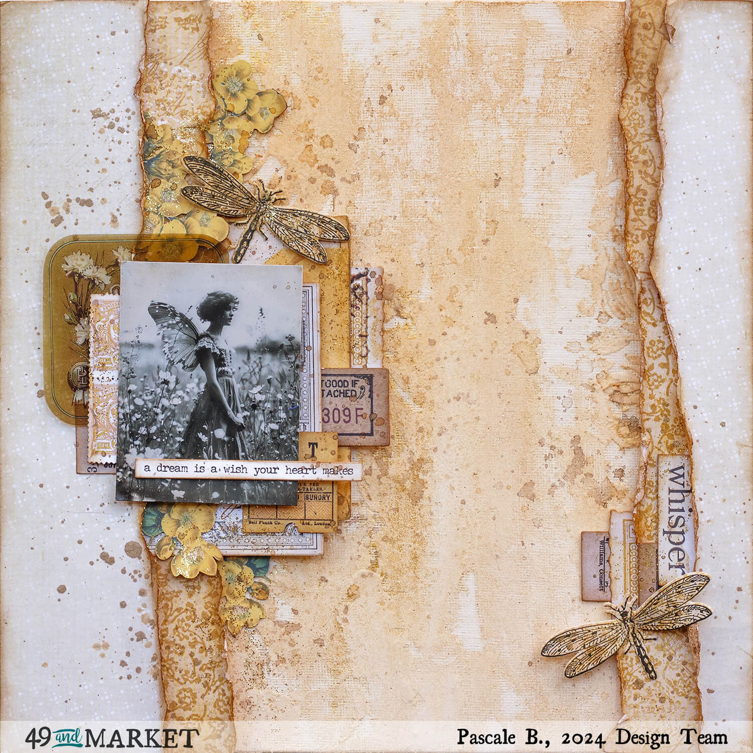 Whisper - Mixed media panel by Pascale B.