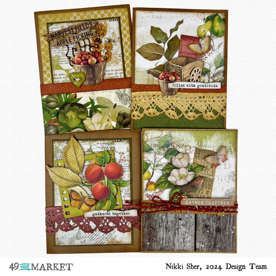  Vintage Orchard Cards by Nikki 