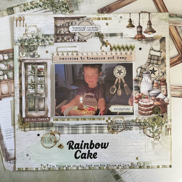 Rainbow Cake - Layout by Jen