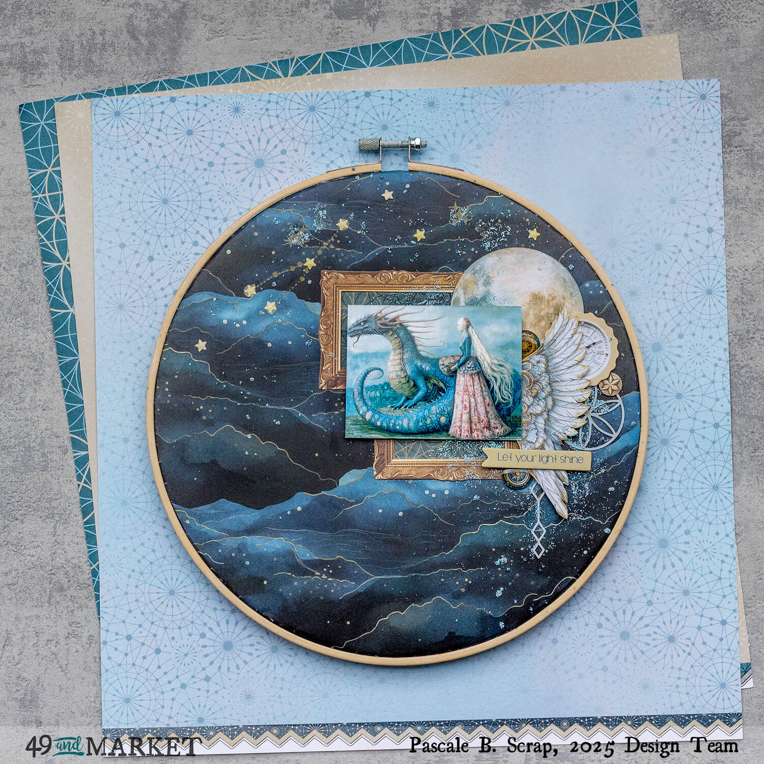 Let your light shine - Hoop layout by Pascale