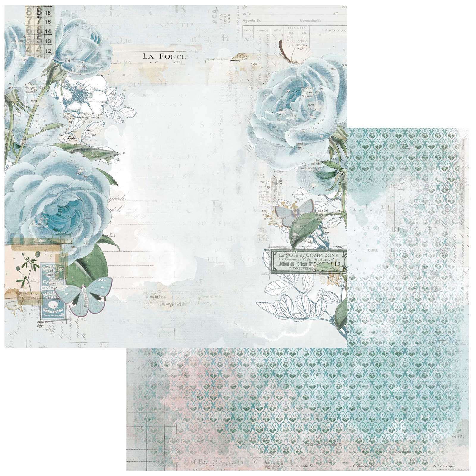 49 and Market Vintage Artistry Moonlit Garden 12x12 Double-Sided Cardstock: Thoughtful (49VMG1225552)
